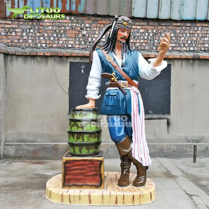 Fiberglass Full Size Pirate Sculpture of Statue