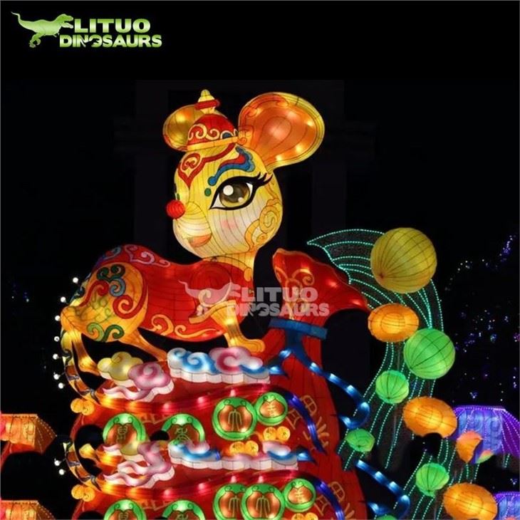 2Mouse Animal Chinese Silk Lantern(001)