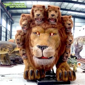 Stage Movie Prop Animatronic Nine-Head Lion