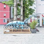 Outdoor Christmas Snow Animatronic Dinosaur Statue