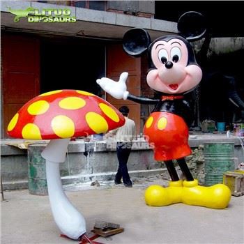 Factory Customized High Quality Cheap Design Resin Mickey Mouse Statue Fiberglass Sculpture