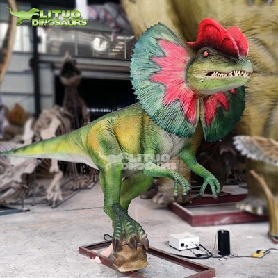 Life Size Park Animatronic Dinosaur Dilophosaurus Model